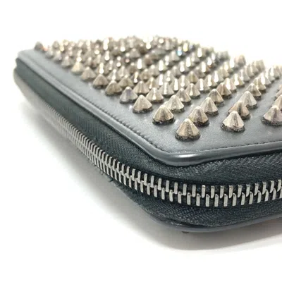 Pre-owned Christian Louboutin Black Leather Long Wallet (bi-fold) ()
