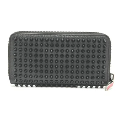 Pre-owned Christian Louboutin Black Leather Long Wallet (bi-fold) ()