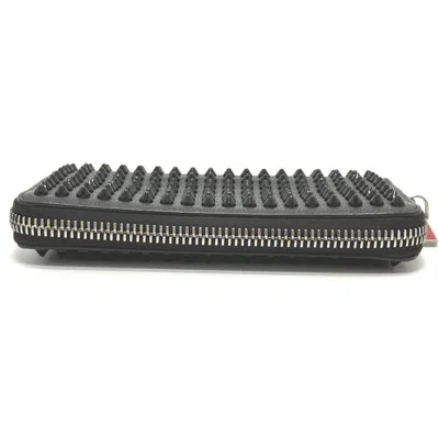 Pre-owned Christian Louboutin Black Leather Long Wallet (bi-fold) ()