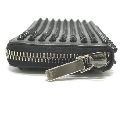 Pre-owned Christian Louboutin Black Leather Long Wallet (bi-fold) ()