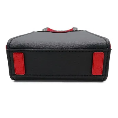 Pre-owned Christian Louboutin Black Red Color Leather Rubber Handbag Shoulder Bag () In Black, Red Color
