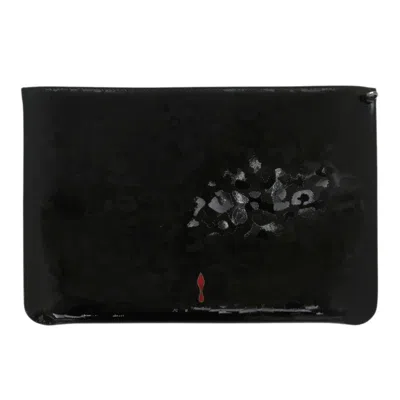 Pre-owned Christian Louboutin Black Red Color Patent Leather Clutch Bag () In Black, Red Color