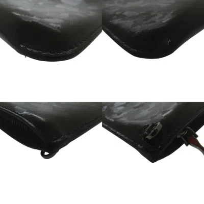 Pre-owned Christian Louboutin Black Red Color Patent Leather Clutch Bag () In Black, Red Color