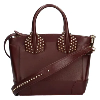 Pre-owned Christian Louboutin Bordeaux Red Color Leather Shoulder Bag () In Bordeaux, Red Color