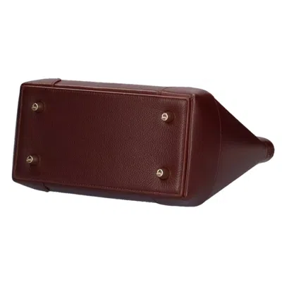 Pre-owned Christian Louboutin Bordeaux Red Color Leather Shoulder Bag () In Bordeaux, Red Color