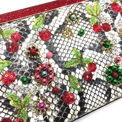 Pre-owned Christian Louboutin Multi-color Red Color White Leather Shoulder Bag () In Multi-color, Red Color, White