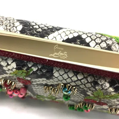 Pre-owned Christian Louboutin Multi-color Red Color White Leather Shoulder Bag () In Multi-color, Red Color, White
