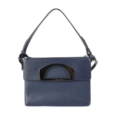 Pre-owned Christian Louboutin Navy Handbag Shoulder Bag Tote Bag ()