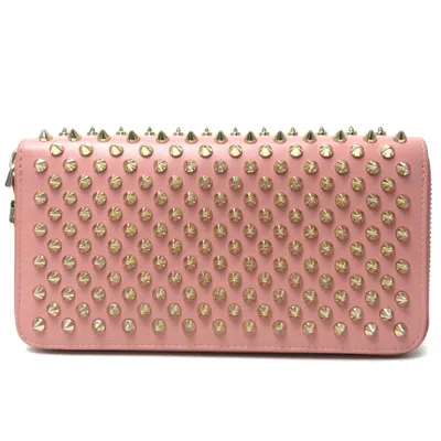 Pre-owned Christian Louboutin Pink Leather Long Wallet (bi-fold) ()