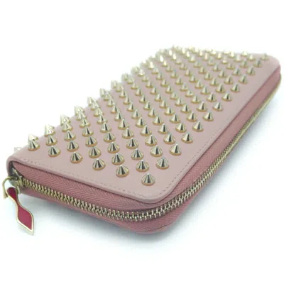 Pre-owned Christian Louboutin Pink Leather Long Wallet (bi-fold) ()
