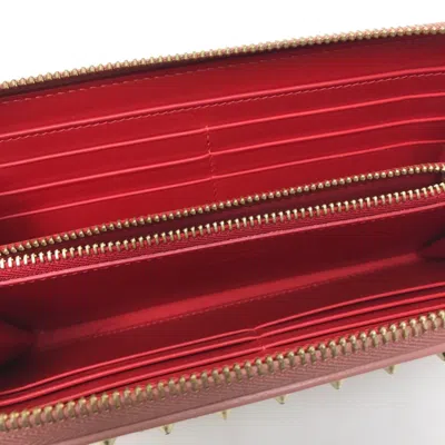Pre-owned Christian Louboutin Pink Leather Long Wallet (bi-fold) ()
