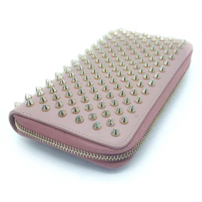 Pre-owned Christian Louboutin Pink Leather Long Wallet (bi-fold) ()