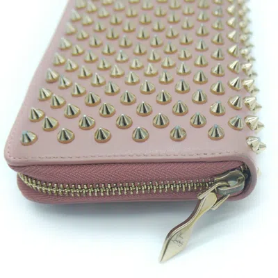 Pre-owned Christian Louboutin Pink Leather Long Wallet (bi-fold) ()