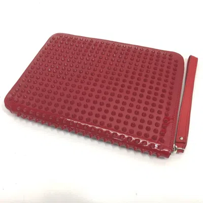 Pre-owned Christian Louboutin Red Color Leather Clutch Bag ()