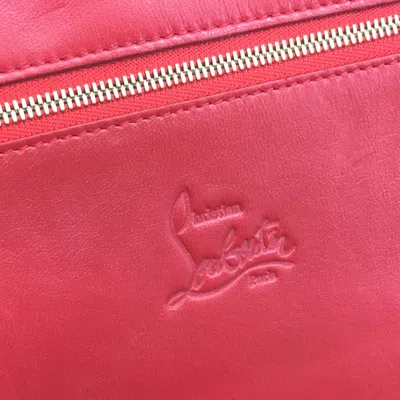 Pre-owned Christian Louboutin Red Color Leather Clutch Bag ()