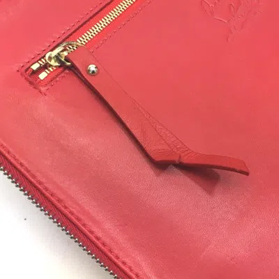 Pre-owned Christian Louboutin Red Color Leather Clutch Bag ()