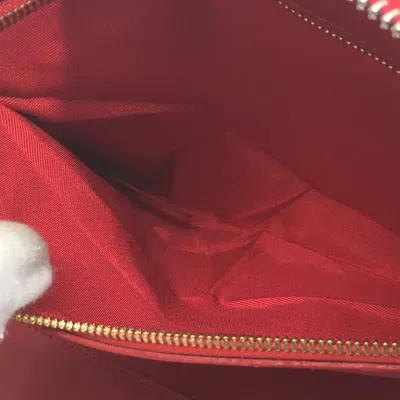 Pre-owned Christian Louboutin Red Color Leather Clutch Bag ()