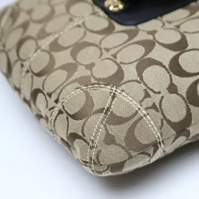 Pre-owned Coach Beige Black Leather Shoulder Bag () In Beige, Black