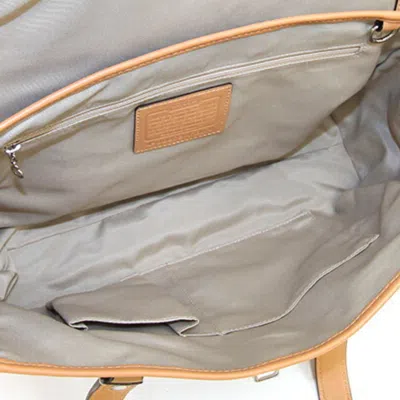Pre-owned Coach Beige Canvas Leather Tote Bag ()