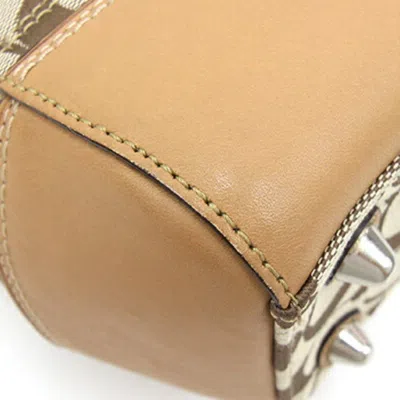 Pre-owned Coach Beige Canvas Leather Tote Bag ()