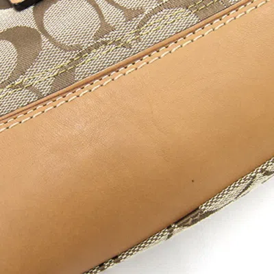 Pre-owned Coach Beige Canvas Leather Tote Bag ()