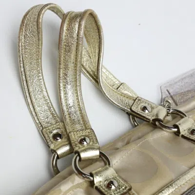 Pre-owned Coach Beige Gold Leather Shoulder Bag Tote Bag () In Beige, Gold