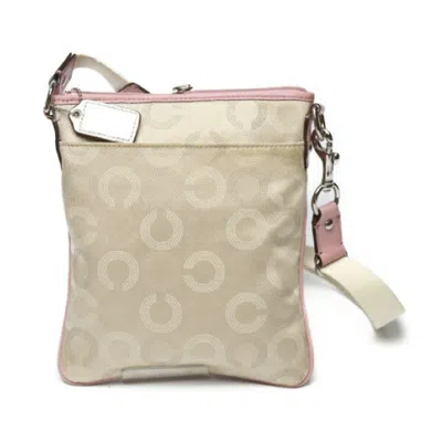 Pre-owned Coach Beige Pink Leather Shoulder Bag () In Beige, Pink