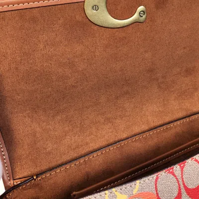 Pre-owned Coach Beige Multi-color Signature Line Shoulder Bag () In Beige, Multi-color