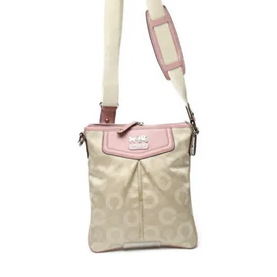 Pre-owned Coach Beige Pink Leather Shoulder Bag () In Beige, Pink