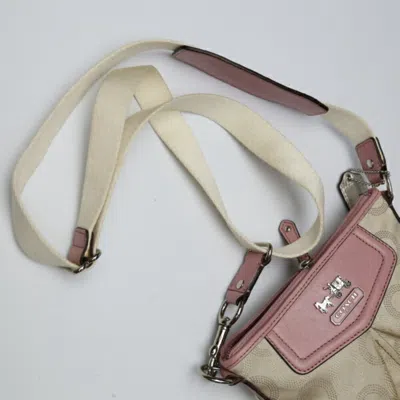 Pre-owned Coach Beige Pink Leather Shoulder Bag () In Beige, Pink