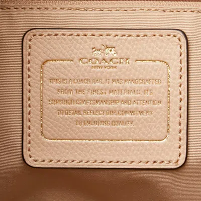 Pre-owned Coach Beige White Leather Pouch Shoulder Bag Tote Bag () In Beige, White