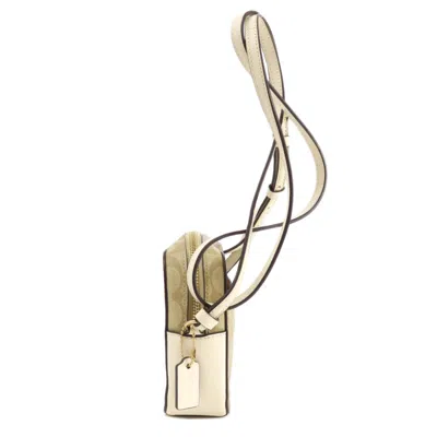 Pre-owned Coach Beige White Pvc Shoulder Bag () In Beige, White