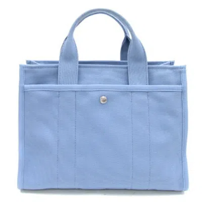 Pre-owned Coach Blue Canvas Handbag Shoulder Bag Tote Bag ()