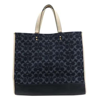Pre-owned Coach Blue Canvas Tote Bag ()