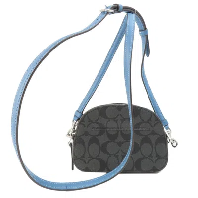 Pre-owned Coach Blue Gray Pvc Shoulder Bag () In Blue, Gray