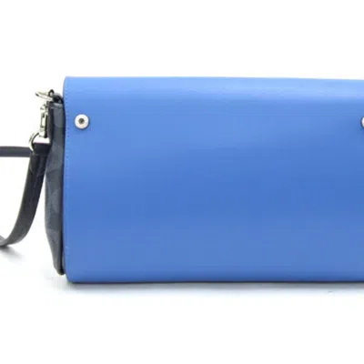 Pre-owned Coach Blue Navy Pvc Leather Shoulder Bag () In Blue, Navy
