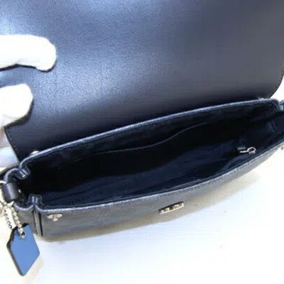 Pre-owned Coach Blue Navy Pvc Leather Shoulder Bag () In Blue, Navy