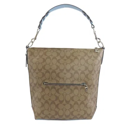 Pre-owned Coach Brown Light Blue Pvc Shoulder Bag () In Brown, Light Blue