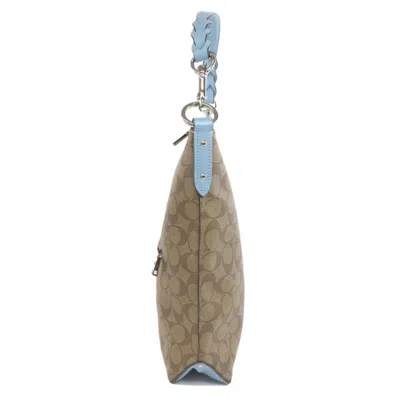 Pre-owned Coach Brown Light Blue Pvc Shoulder Bag () In Brown, Light Blue