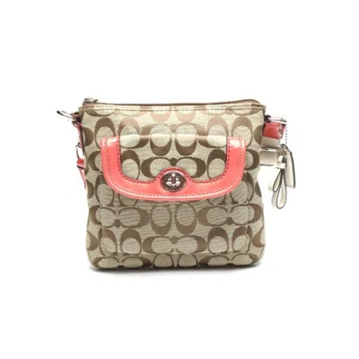 Pre-owned Coach Brown Pink Leather Shoulder Bag () In Brown, Pink