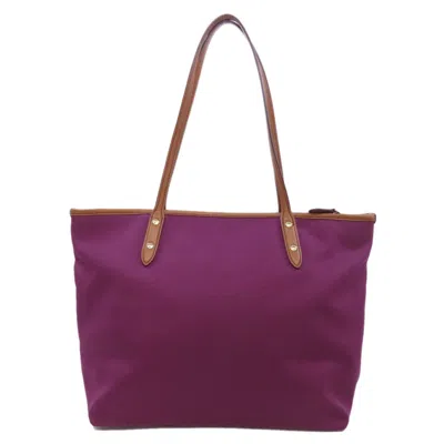 Pre-owned Coach Brown Purple Canvas Tote Bag () In Brown, Purple