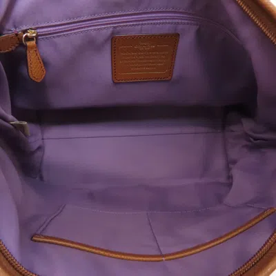 Pre-owned Coach Brown Purple Canvas Tote Bag () In Brown, Purple