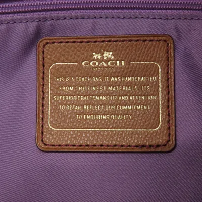 Pre-owned Coach Brown Purple Canvas Tote Bag () In Brown, Purple
