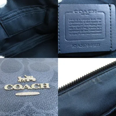 Pre-owned Coach Navy Pvc Shoulder Bag ()