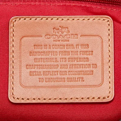 Pre-owned Coach Navy Red Color Canvas Leather Backpack () In Navy, Red Color