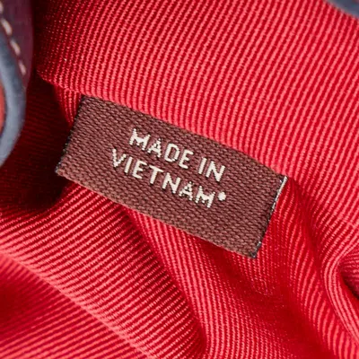 Pre-owned Coach Navy Red Color Canvas Leather Backpack () In Navy, Red Color