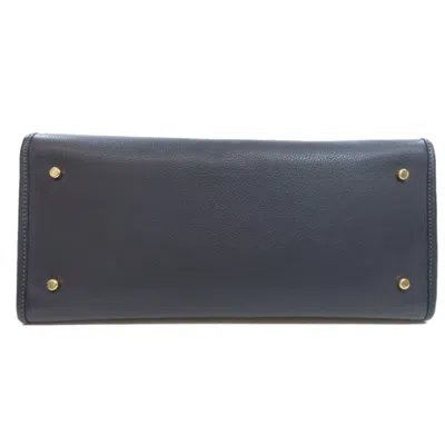 Pre-owned Coach Navy Straw Tote Bag ()
