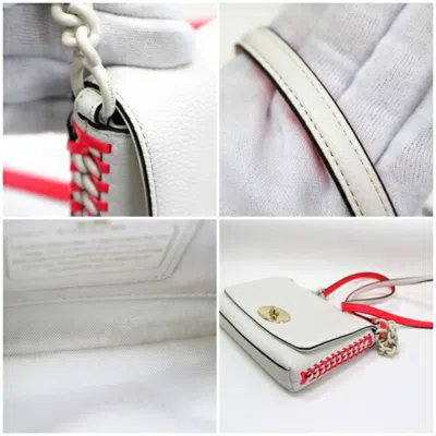 Pre-owned Coach Pink White Leather Shoulder Bag () In Pink, White