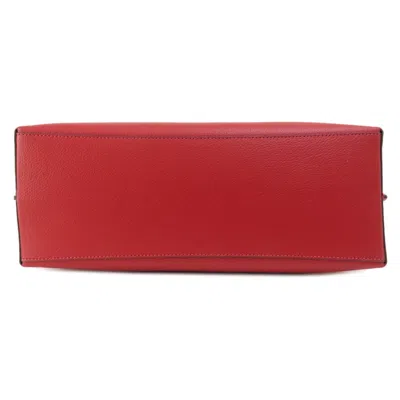 Pre-owned Coach Red Color Leather Tote Bag ()