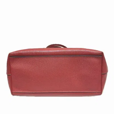 Pre-owned Coach Red Color Leather Tote Bag ()